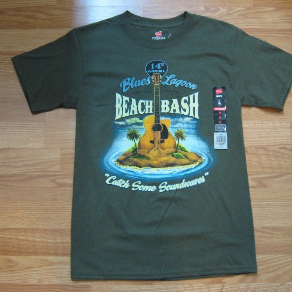 Beach Bash Guitar T Shirt ADULT SIZE Small